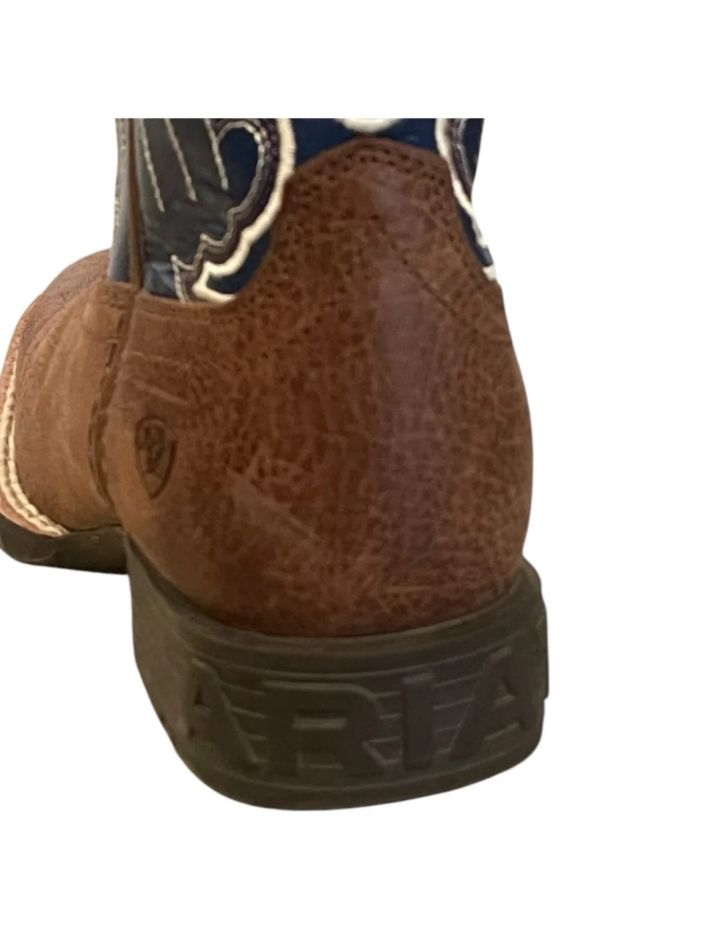 Ariat Unisex Kids Size 11 Sorting Pen Cowboy Boots Square Toe Brown Blue